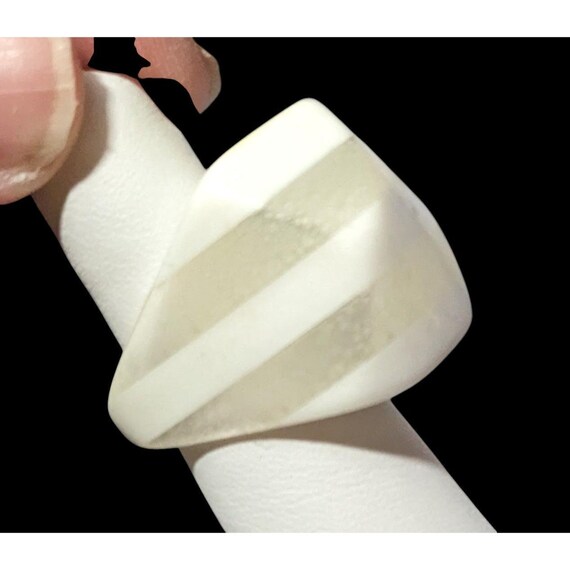 Vintage Chunky Solid And Translucent Striped Abst… - image 2