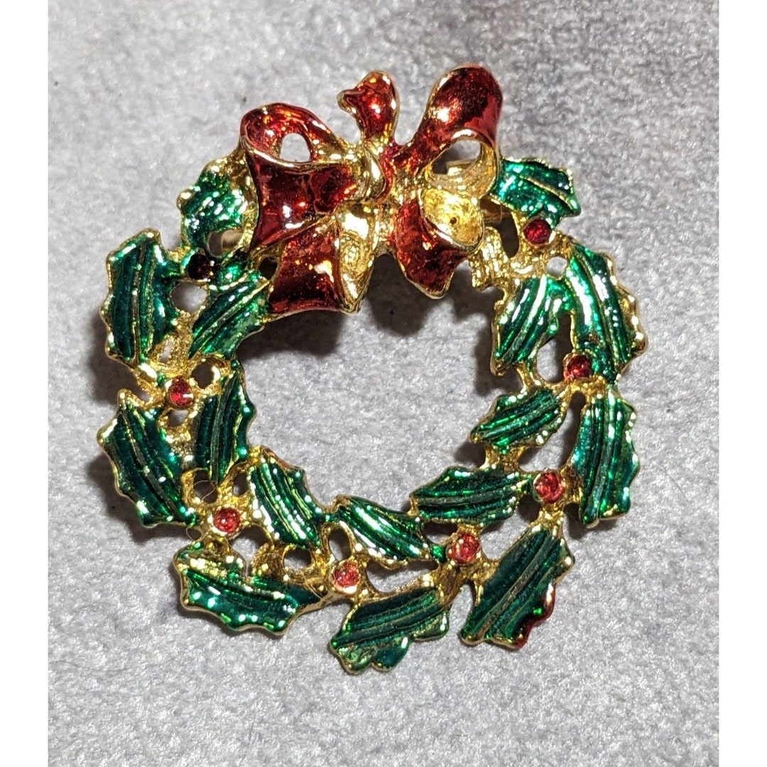 Xmas Wreath Brooch Small