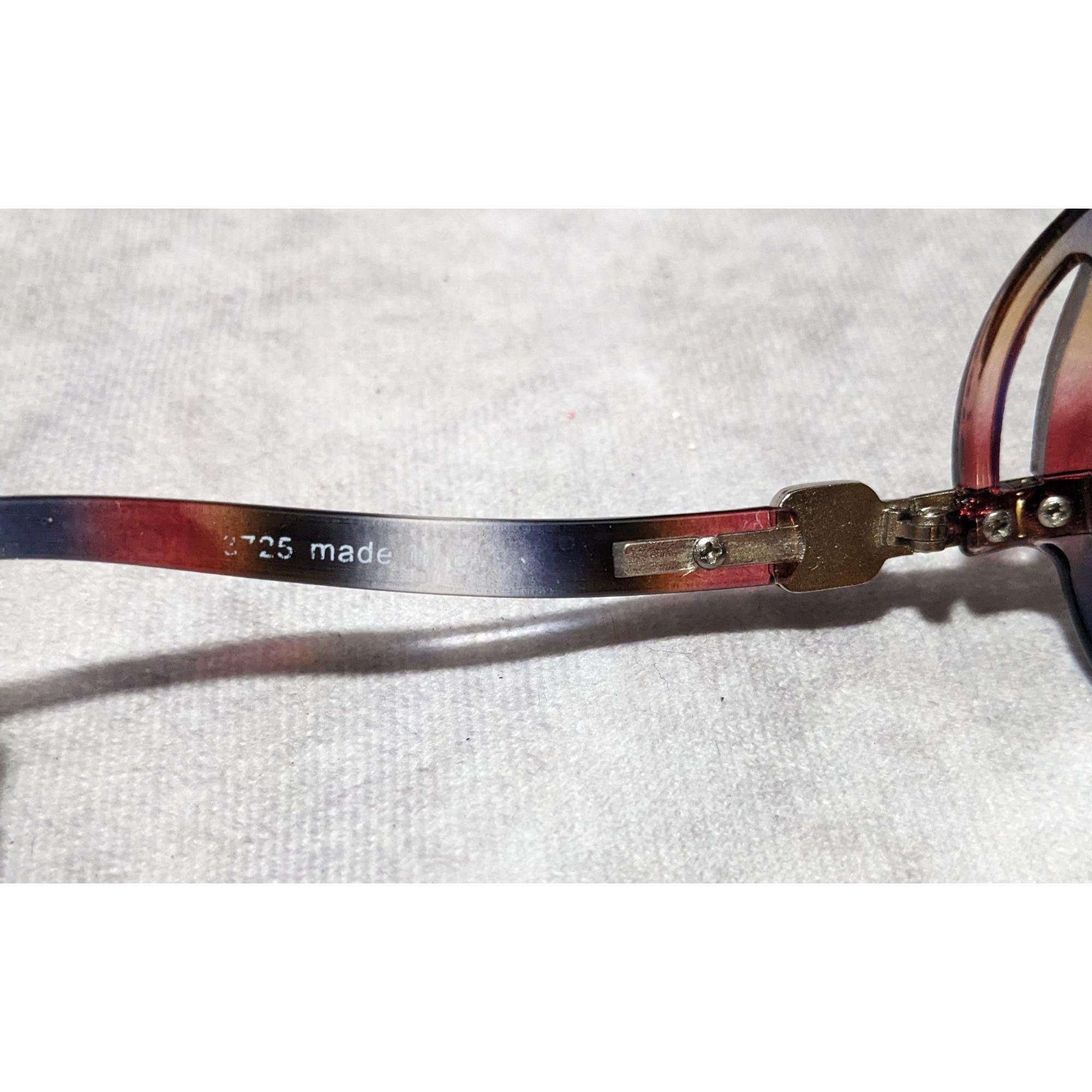 Vintage Baskin Bros. Mottled Red Black And Clear Sunglasses Rasta Sunglasses with Polarized Red Mirror Lenses – Bomber  main image 2