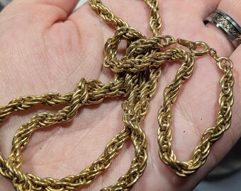Vintage Korea Marked Gold Tone Rope Chain Necklace - Etsy
