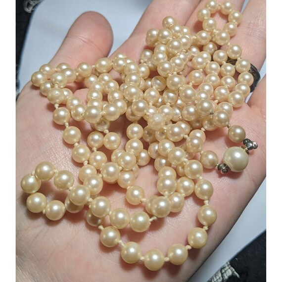 Vintage Faux Pearl Opera Necklace - image 4