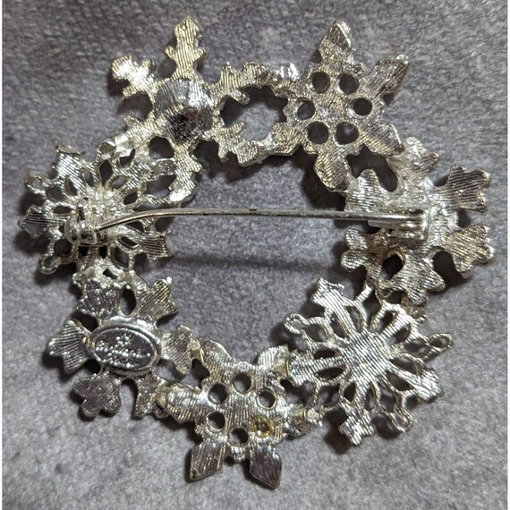 Christopher Radko Vintage Snowflake Wreath Brooch - image 3
