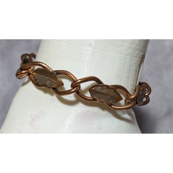 Vintage 1950s Copper Leaf Link Bracelet - Etsy Finland