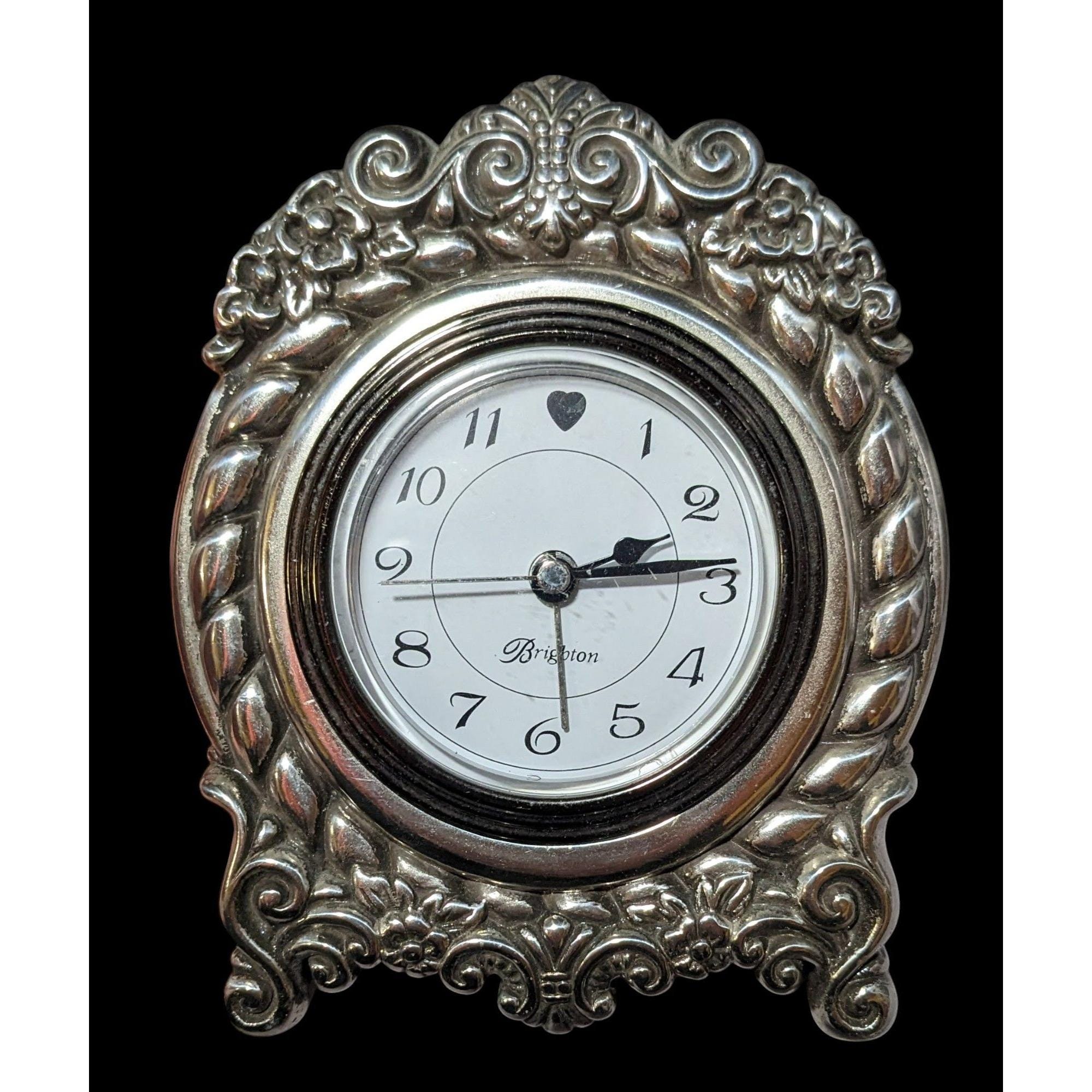 Vintage Brighton Victorian Style Silver Tone Desk Clock - Etsy