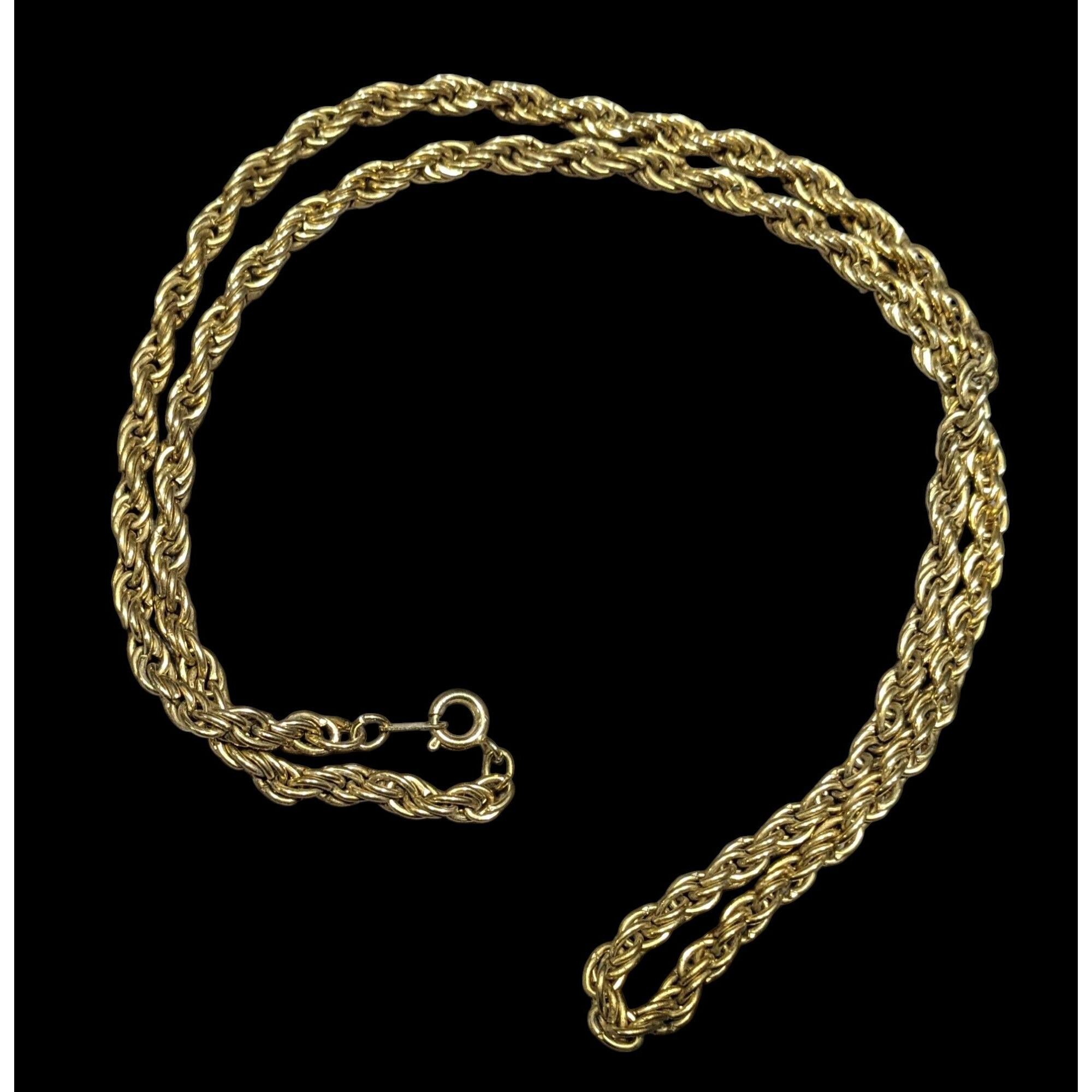 Vintage Korea Marked Gold Tone Rope Chain Necklace - Etsy