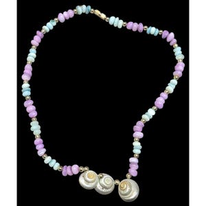 Vintage Mermaidcore Blue And Purple Shell Necklace