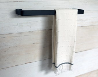 Towel Bar in Black Metal for Kitchen Towel rod Bathroom, Home and Garage multiple sizes and finishes