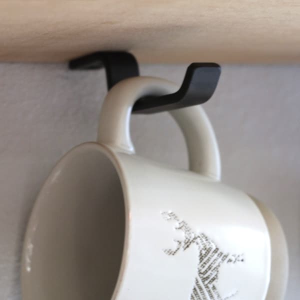 Under mount Hook for mugs Under Cabinet Bag Hook Under Counter Hook Under Table Shelf Hook