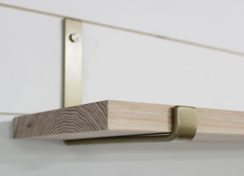 Brass Floating Shelf Brackets Subtle Metal Shelf Bracket Etsy UK