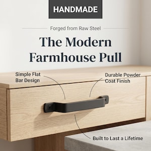 Handmade Cabinet Pulls Oversized Handles, Modern Farmhouse Style