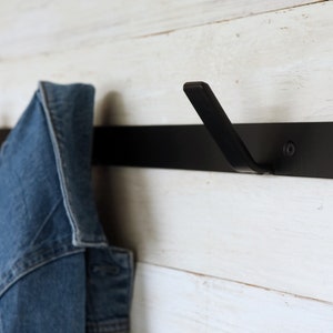 Coat Rack wall mount Black Metal coat rack towel hook bag rack mudroom hooks bathroom towel hooks - hardware included