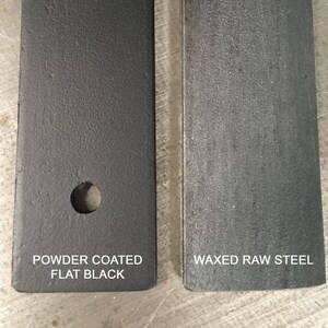 Finish options for heavy duty metal L bracket