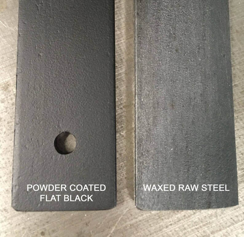 Finish options for heavy duty metal L bracket