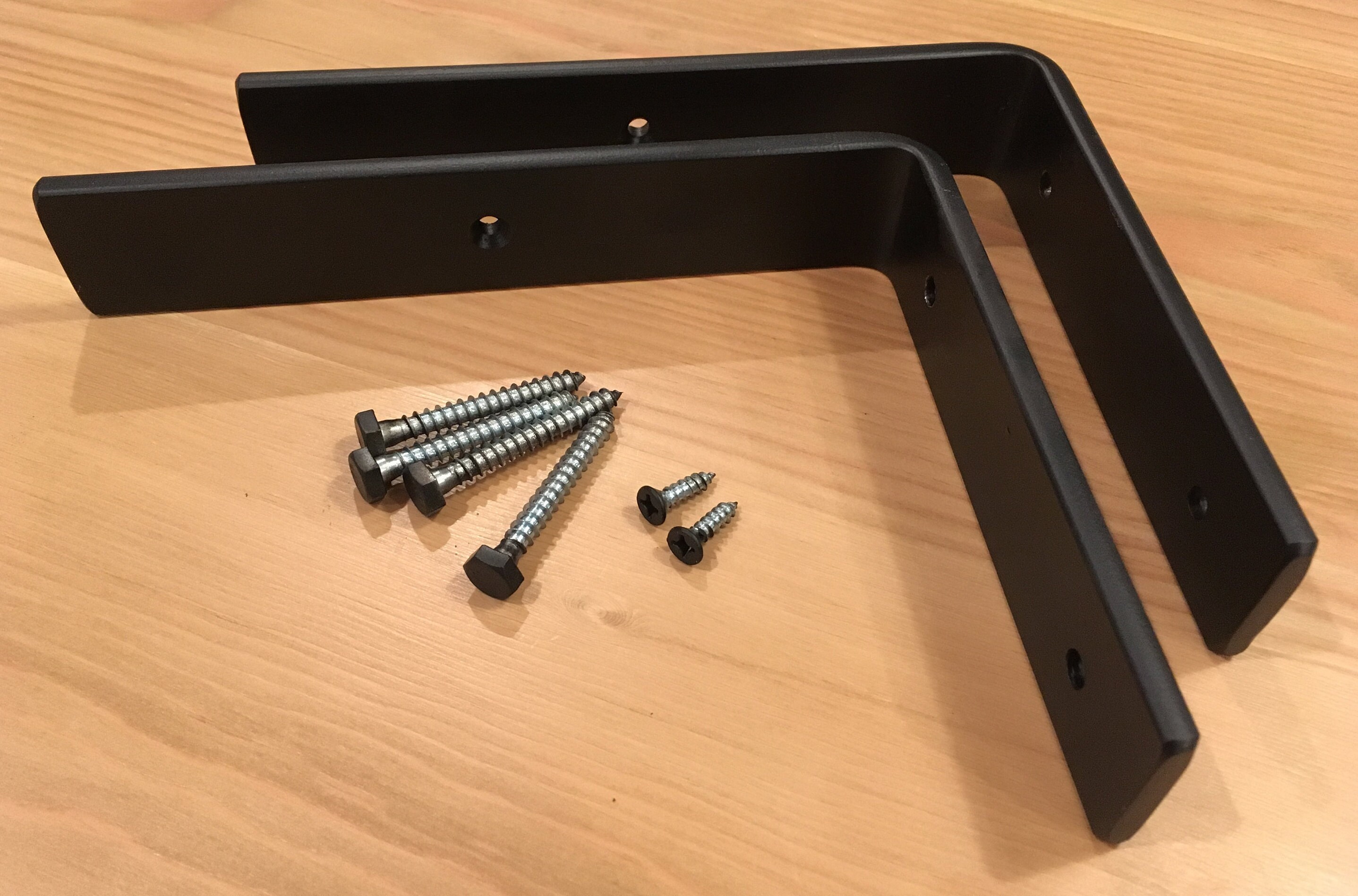 Iron Shelf Brackets Black L Shelf Bracket Heavy Duty Metal Etsy