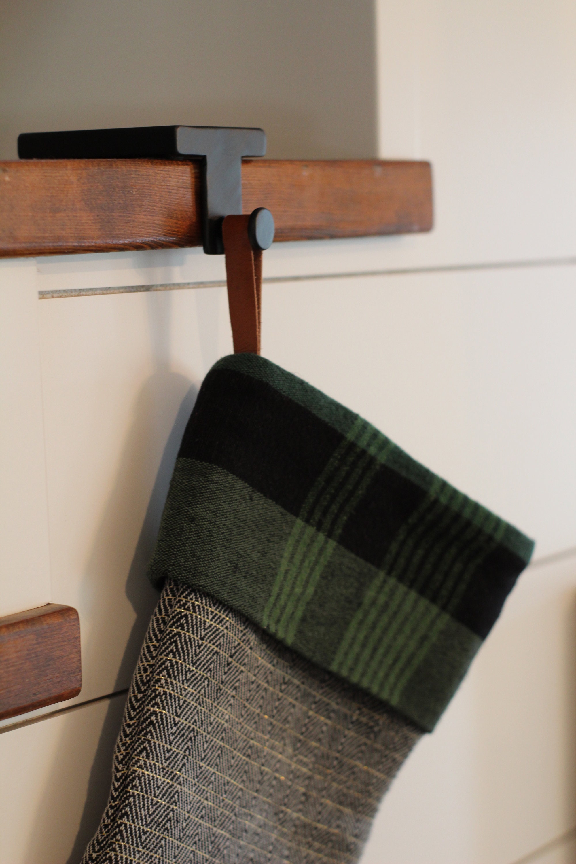 Black Iron Metal Christmas Stocking Holder Stocking Hanger Etsy