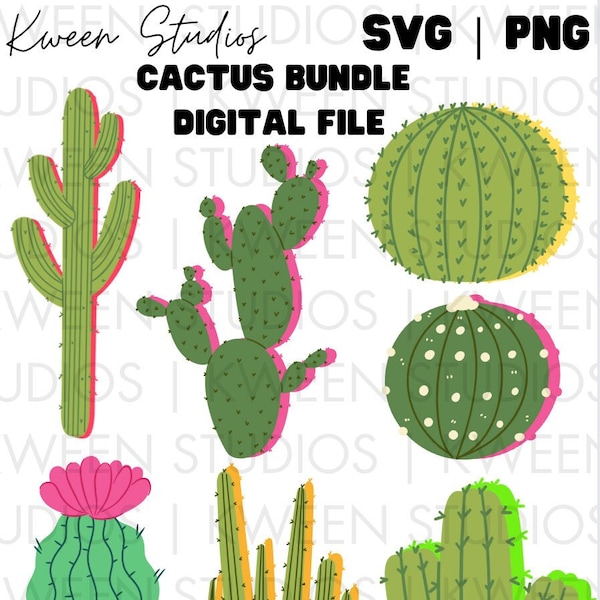 Cactus SVG Bundle | Desert | Cacti | Cactus SVG | diy cactus |Digital file | cricut file bundle | colorful cactus svg | svg bundle | png