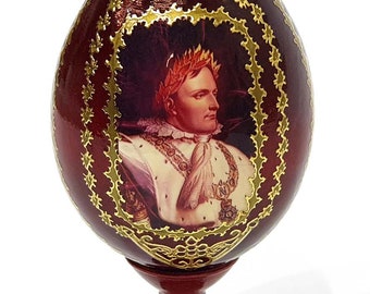 Huevo decorativo de Napoleón Bonaparte, huevo de Pascua imperial con retrato, decoración histórica, artículo de colección