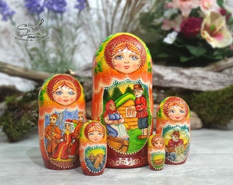 Matryoshka quality Russian doll high end scenes story tales. Matryoshka Babushka Russian Wooden nesting dolls Fairy tale. Ref:C5G2A