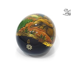 Easter Wooden Egg on a Stand, Nativity Scene, Orthodox Russian Icon, Hand-Painted