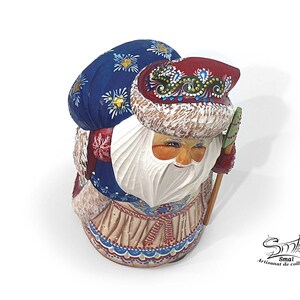 Wooden Carved Santa Claus Christmas tree ornaments Ded Moroz Père Noël Saint-Nicolas sculpté bois sapin de Noël Nativité. Réf:PN18A3 image 10