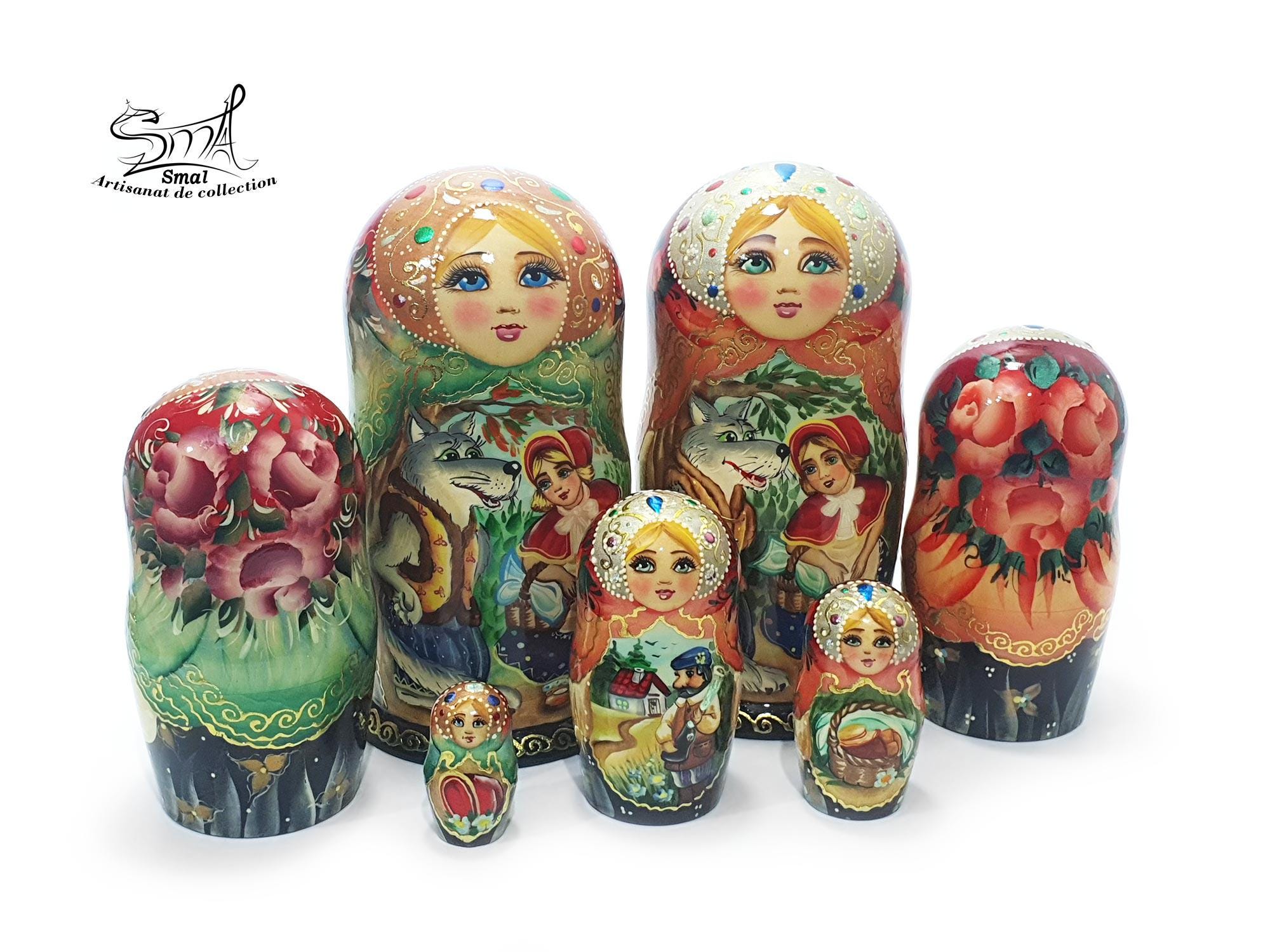 15ピース ロシアの入れ子人形 伝統的なマトリョーシカ人形