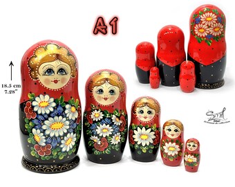 Juego De 6 Muñecas Rusas Matrioskas De Madera - Juguete Infantil, Decoración Del Hogar, Regalo De Cumpleaños (Colores Sur)