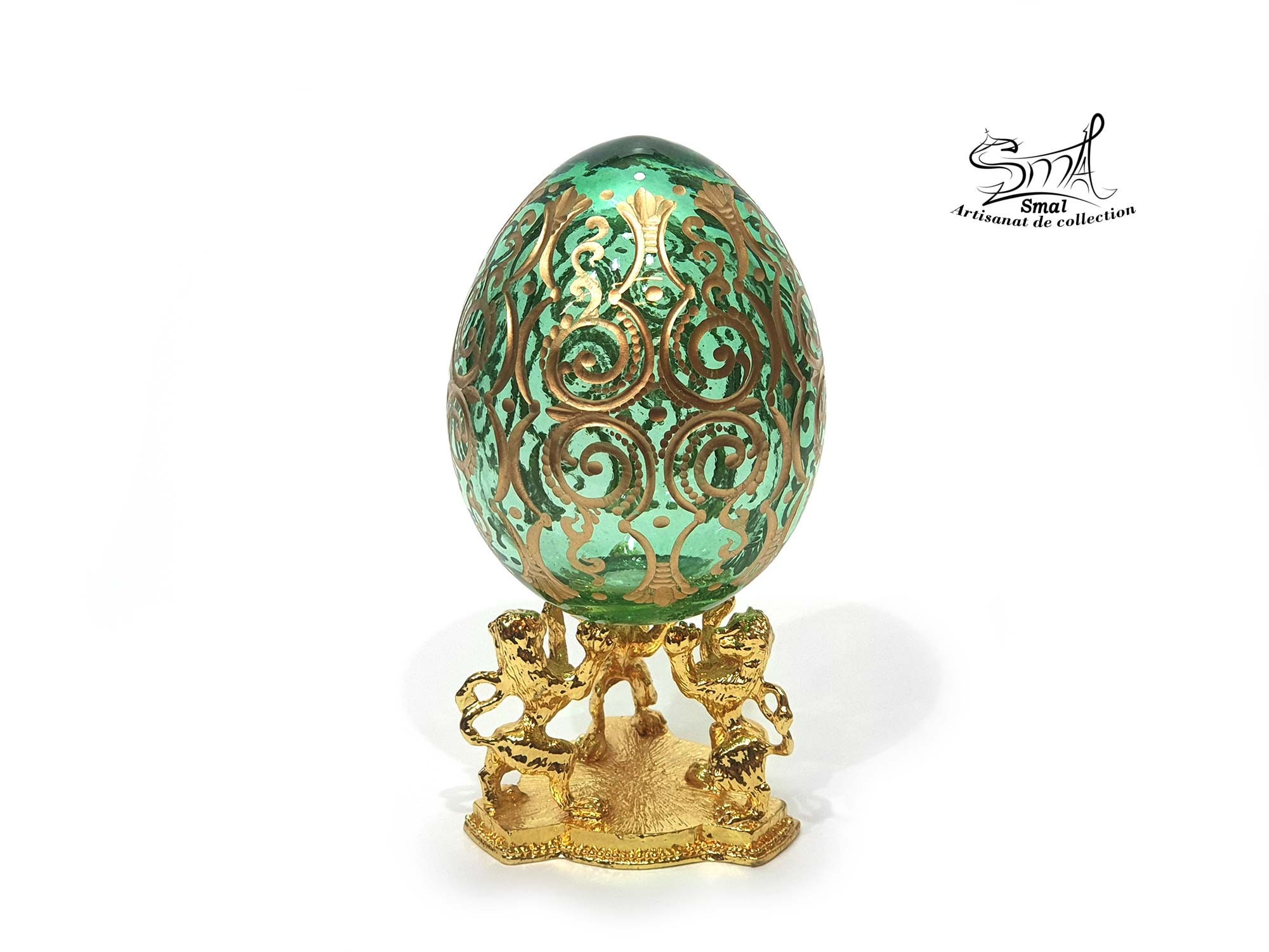 Glass Egg Faberger Style Crystal Saint Petersburg Russia. Russian