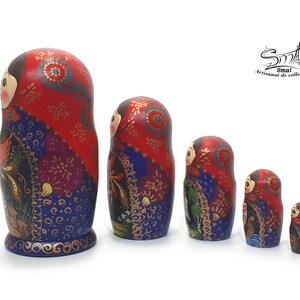 Firebird Matryoshka – Hand-Painted Russian Nesting Dolls, Fairy Tale Collectible Gift, Slavic Folk Art, Handmade Home Decor