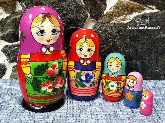 Poupée Russe classique 10 pièces, Poupée Russe Matriochka traditionnelle SEMENOV