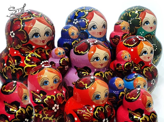 10 Matryoshka Russian Nesting Dolls Classic Flowers 10 10 Matryoshka Russian Nesting Dolls Classic Flowers 10
