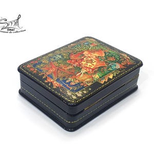 Alice au Pays des Merveilles Boîte à bijoux russe laquée Coffret de collection miniature