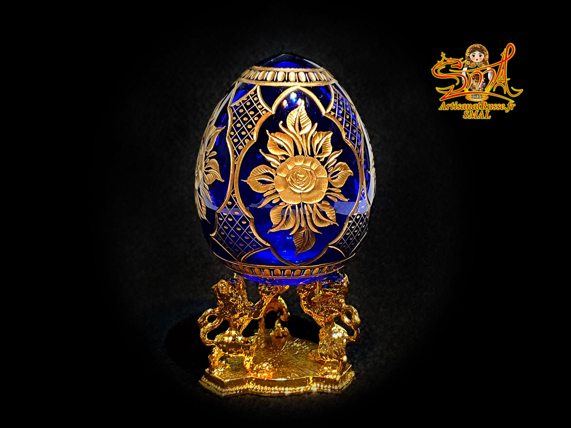 Glass Egg Faberger Style Crystal Saint Petersburg Russia. Russian