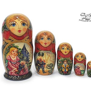 Russian Matryoshka Nesting Dolls – Nutcracker Fairy Tale Theme, Handcrafted and Hand-Painted, Premium Collectible Gift Idea. Ref:C5G4A