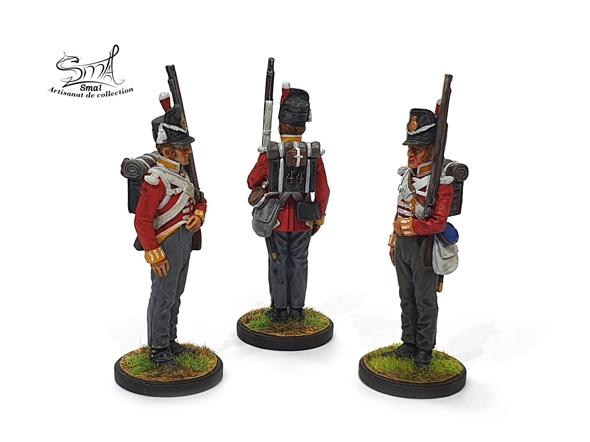 20 Soldats Prussiens Plats - Zinnfiguren - Premier Empire - Étain Peint - Échelle 1:60