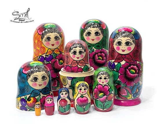Matroschka Puppen Set - 7-teilige Handbemalte Russische Nestingpuppen