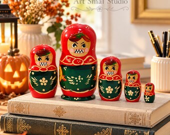 Matrioshka Russian Nesting Dolls Halloween 5 Pieces. - Etsy