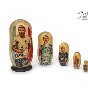 Matryoshka Russian doll French international footballers. Matryoshka russian nesting dolls french international footballers. Ref:K5PFT