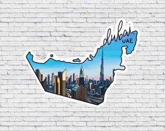 Dubai, UAE Design Sticker AND Magnet | Vinyl Waterproof Sticker | Dubai Magnet