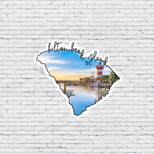 Hilton Head Island, Zuid-Carolina Ontwerpsticker EN magneet | Waterdichte vinylsticker | Magneet uit South Carolina