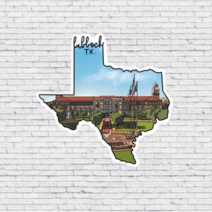 Lubock, Texas Design Aufkleber UND Magnet | Vinyl wasserfest Aufkleber | Herzschlag