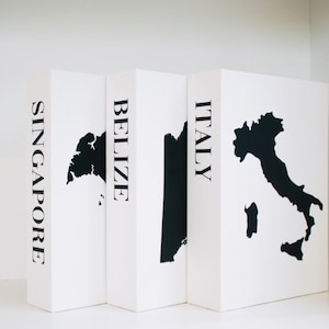 International Travel Country Faux Book Keepsake Box | Customizable Faux Book Box | Travel Keepsake Box