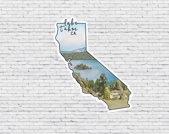 Lake Tahoe Outline Vinyl Decal Sticker - Car, Laptop, Or Water Bottle Decal (Made In USA)