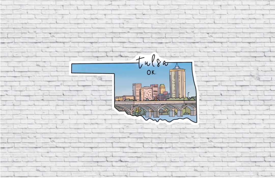 Tulsa Oklahoma Design / Vinyl Waterproof Sticker Etsy