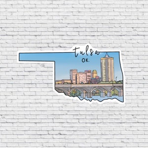 Tulsa, Oklahoma Design Aufkleber UND Magnet | Vinyl wasserfest Aufkleber | Tulsa Magnet