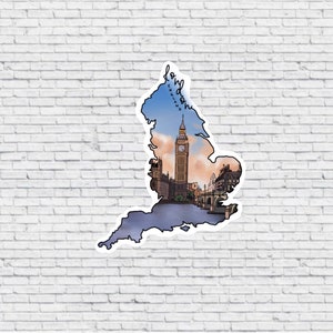 London, England Big Ben Design Aufkleber UND Magnet | Vinyl wasserfest Aufkleber | London Magnet