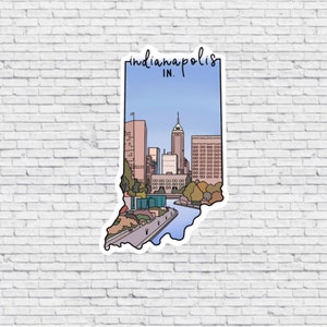 Indianapolis, Indiana Design Aufkleber UND Magnet | Vinyl wasserfest Aufkleber | Indianapolis Magnet