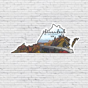 Shenandoah Nationalpark, Virginia Design Aufkleber und Magnet | Vinyl wasserfest Aufkleber | Shenandoah Magnet