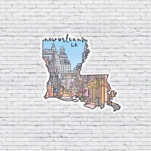 New Orleans, Louisiana Design Sticker AND Magnet | Vinyl Waterproof Sticker | New Orleans Magnet