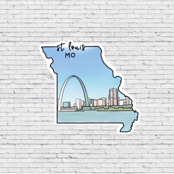 St Louis, Missouri Design Sticker AND Magnet | Vinyl Waterproof Sticker | St Louis Arch Magnet