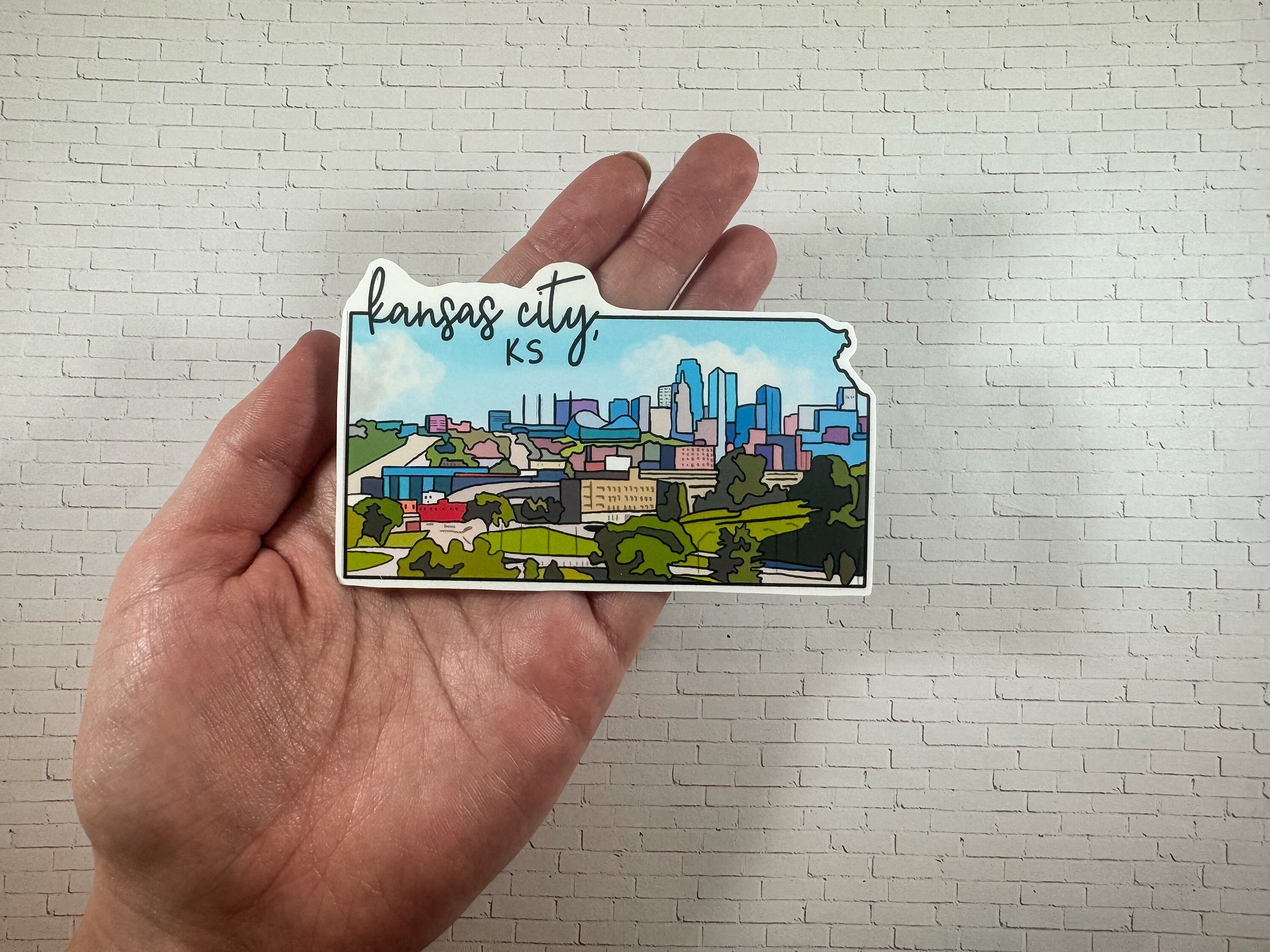 Kansas City, Kansas Design Sticker AND Magnet | Vinyl Waterproof ...
